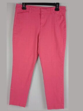Old Navy Womens 10 Pink Pixie Chino Mid Rise Denim Capri Jeans Pants